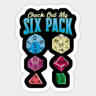 Funny Check Out My Six Pack RPG Gaming Dice Pun Sticker